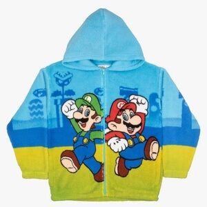 Nintendo Kids Super Mario Blue Hoodie sweatshirt, jacket